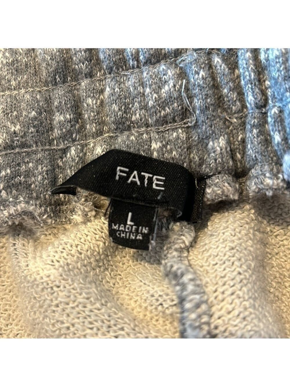 FATE Women's Grey Jogger Sweatpants with White Terrycloth Stripe Size Large - Picture 5 of 7